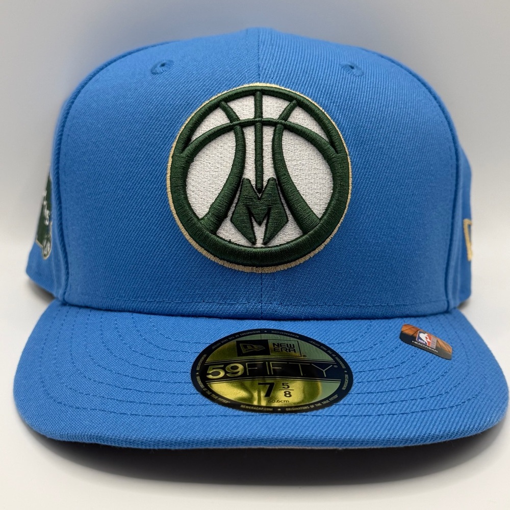Milwaukee Bucks New Era 59FIFTY Fitted 7 5/8 NBA City Edition Alt Logo Blue Hat